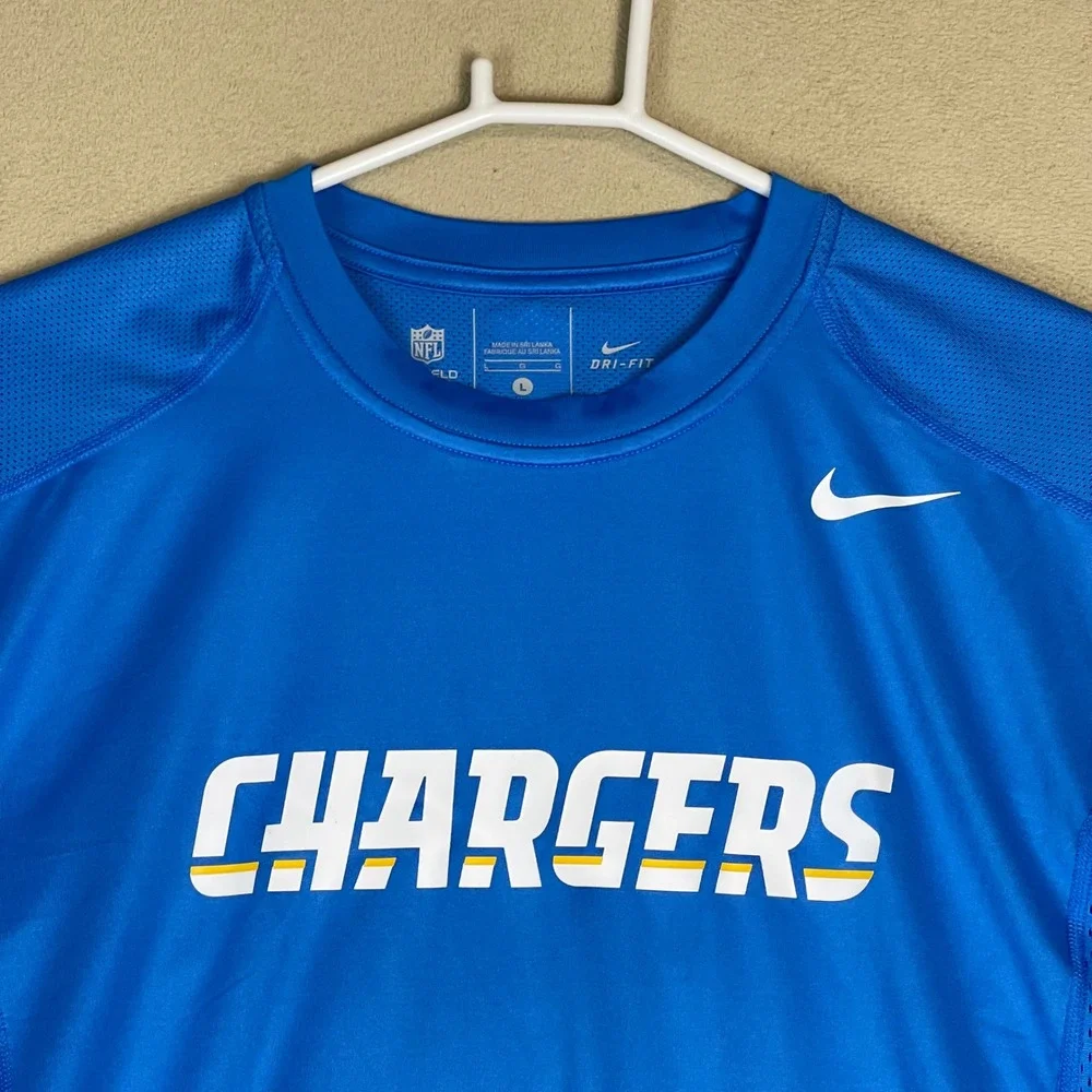 Nike Los Angeles Chargers NFL Dri‎ FIT T Shirt Men's Size L Royal Blue - Picture 2 of 11